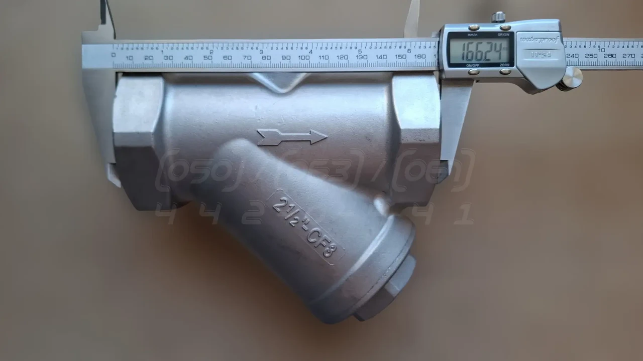 Фільтр муфтовий нержавіючий DN65 (2"1/2) н/ж сталь AISI304, Ру40 (800 PSI), Y-тип, 60 меш, різьба BSPP, фото 1