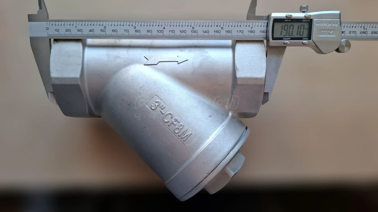 Фільтр муфтовий нержавіючий DN80 (3") н/ж сталь AISI304, Ру40 (800 PSI), Y-тип, 60 меш, різьба BSPP, фото 1