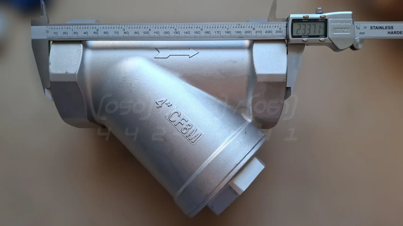 Фільтр муфтовий нержавіючий DN100 (4") н/ж сталь AISI304, Ру40 (800 PSI), Y-тип, 60 меш, різьба BSPP, фото 1