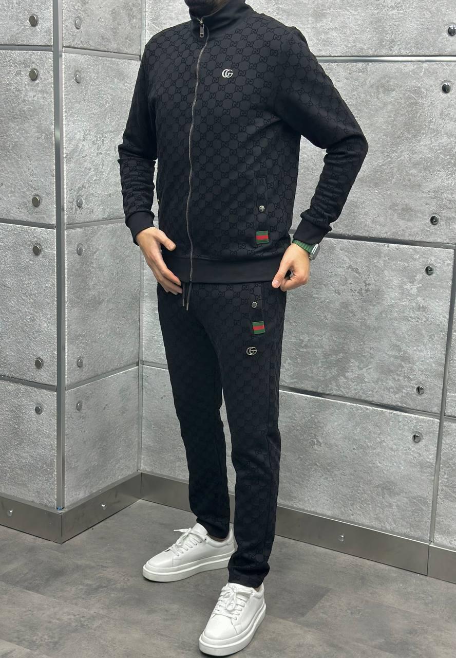 Чоловічий спортивний костюм GUCCI D12796 чорний, фото 1
