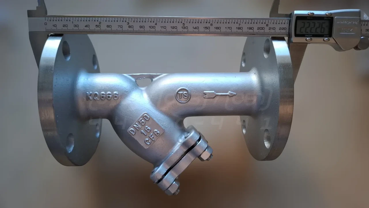 Фільтр сітчастий фланцевий нержавіючий DN50 (2"), н/ж сталь AISI304 (CF8), PN16, до 200°C, Y-подібний, 60 меш, фото 1