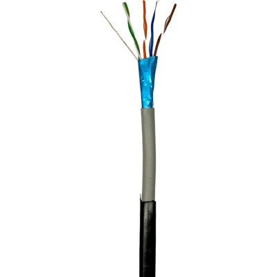 Кабель мережевий GEAR FTP 100м, cat.5e, CCA(25), 4*2*0,51, PVC+PE, outdoor (GEC-FTPCCA25OUT051100), фото 1