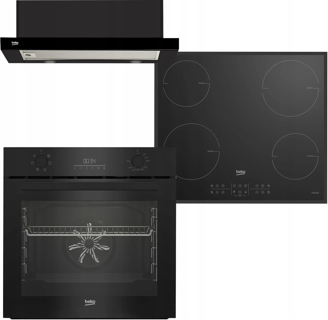 Вбудована техніка Beko BBIE17300B + HII64205MTB + HNT62210B, фото 1
