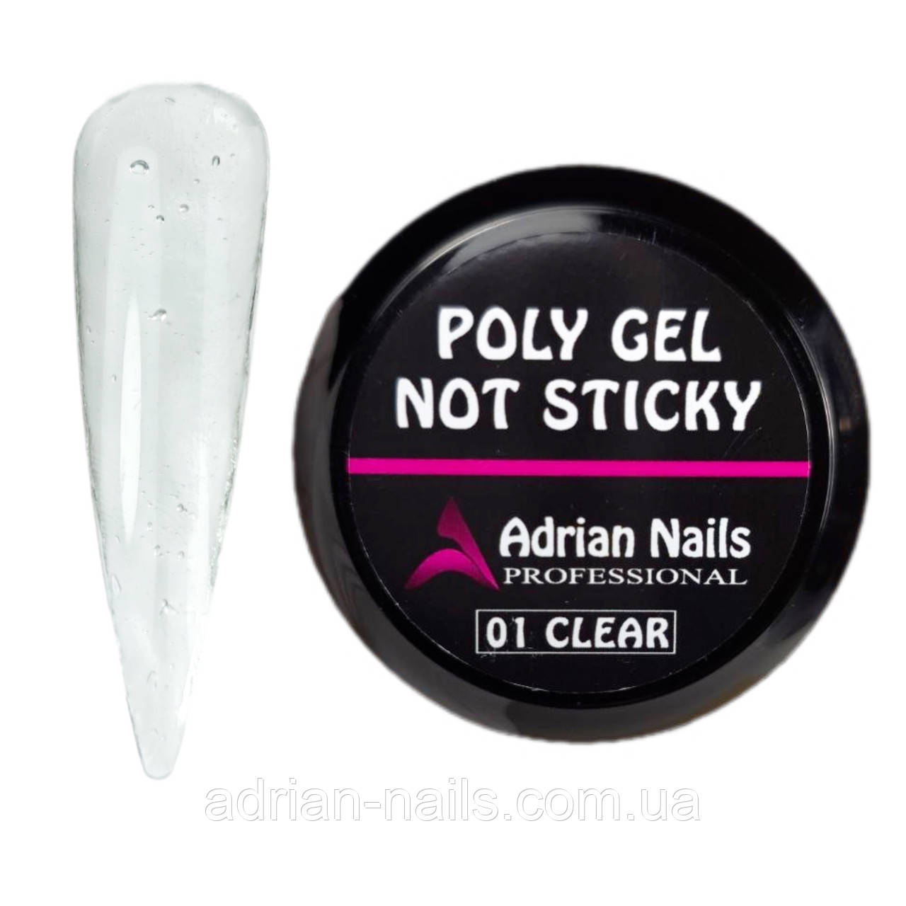 Poly Gel NOT STICKY 01/CLEAR (Полі гель Без Липкого Шару) - 15грам