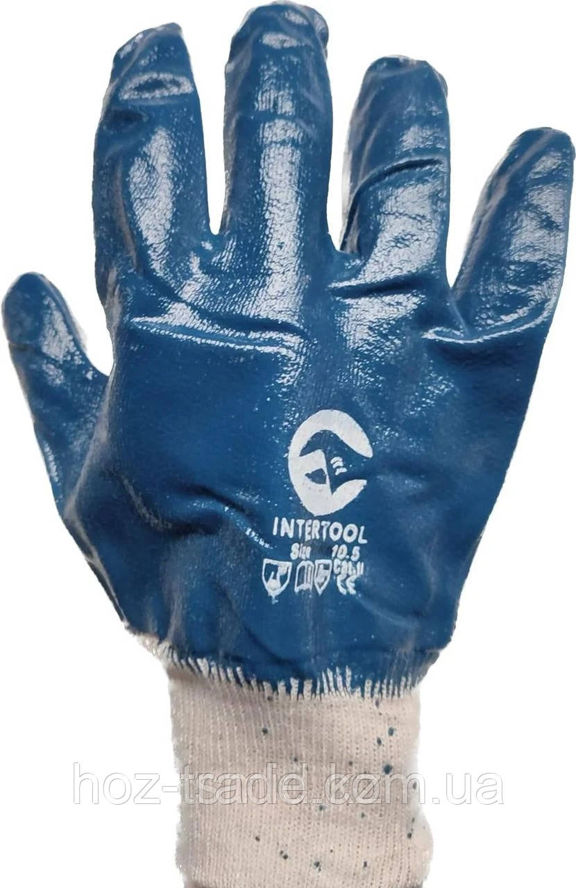 Рукавичка маслобензостійкінітріл (т.сині) з вузьким манжетом 12 пар, фото 1