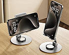Металева підставка для телефона 360° • Універсальний тримач з регулюванням нахилу та висоти, фото 7