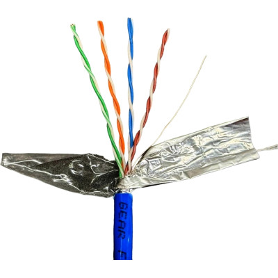Кабель мережевий GEAR FTP 100м, cat.5e, CCA(25), 4*2*0,51, PVC, indoor, blue (GEC-FTPCCA25051100), фото 1