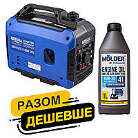 Комплект генератор Brevia інверторний бензиновий 2,0кВт GP2000iS + масло Molder Engine Oil 4T 10W-30 1л