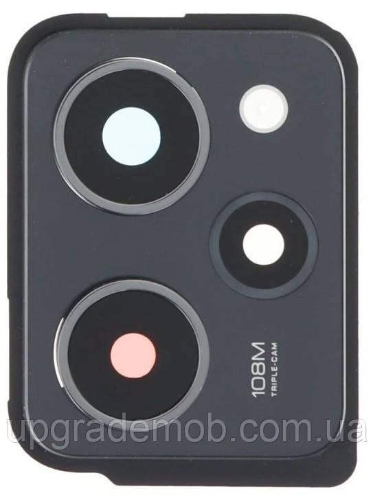 Скло камери Xiaomi Poco X5 Pro з рамкою чорного кольору Astral Black, фото 1