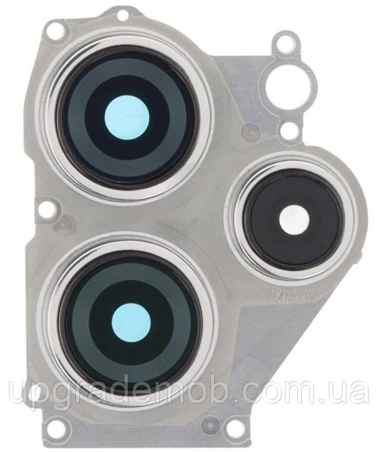 Скло камери Xiaomi Redmi 12 5G з рамкою сріблястого кольору, фото 1