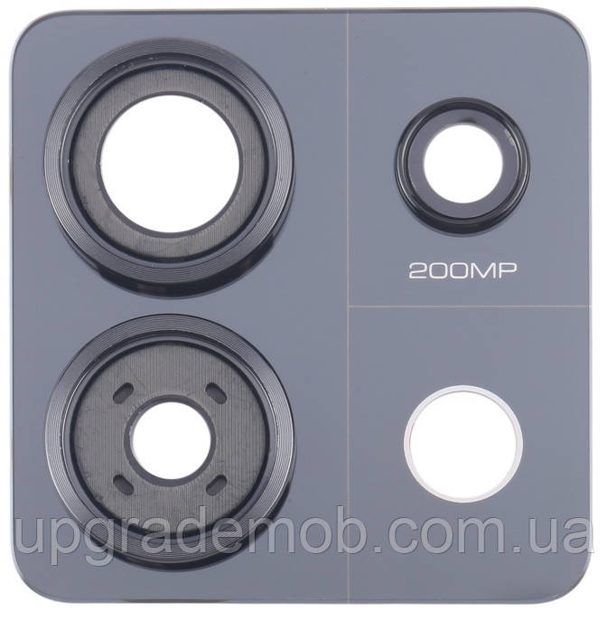 Скло камери Xiaomi Redmi Note 13 Pro 5G з рамкою чорного кольору Midnight Black, фото 1