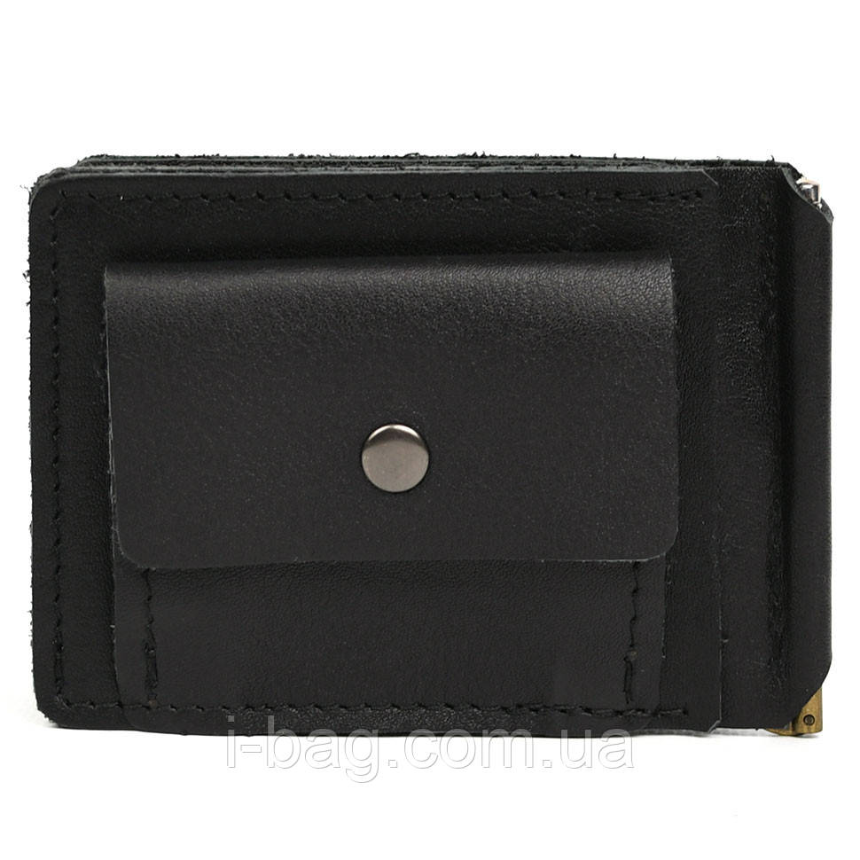 Затискач із монетницею шкіряний чорна Наппа GA-hold2-3md TARWA, фото 1