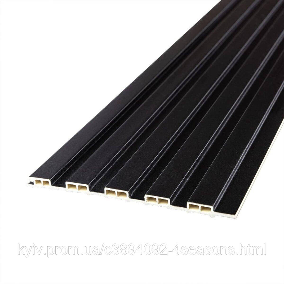 Рейка декоративна WPC стінова 3000х150х9мм Антрацит SW-00001869, фото 1