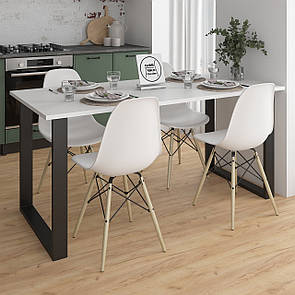 Кухонний Стіл на металевих ніжках. Шириною від 740 до 1600 (мм.) у кольорі Аляска Біла