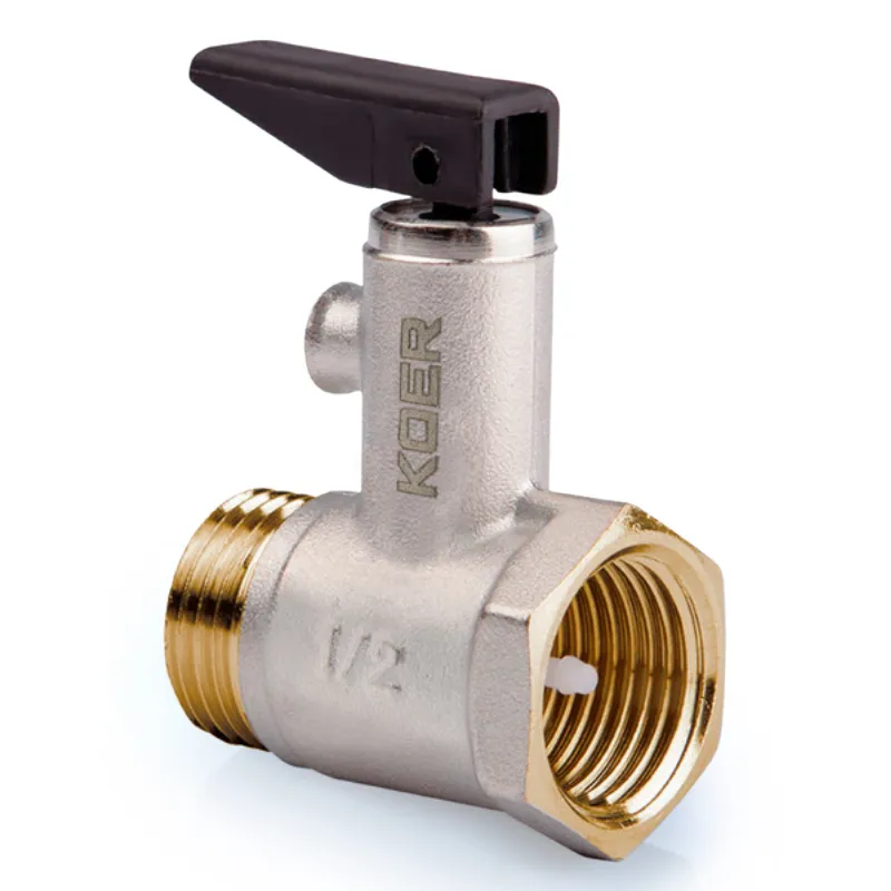 Запобіжний клапан для бойлера Koer KR.1046.K — 1/2” 6BAR (з ручкою) (KR4764)