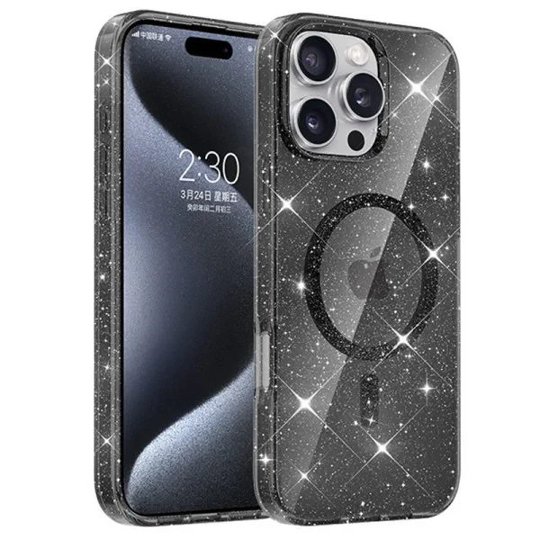 Чохол-накладка EpiK TPU Eclipse Sparkle (MagFit) для Apple iPhone 16 Pro Max (6.9) Black, фото 1