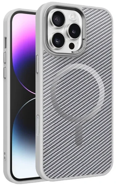 Чохол-накладка EpiK TPU + PC Carbon Mirage with MagSafe для Apple iPhone 16 Pro Max (6.9) Gray, фото 1