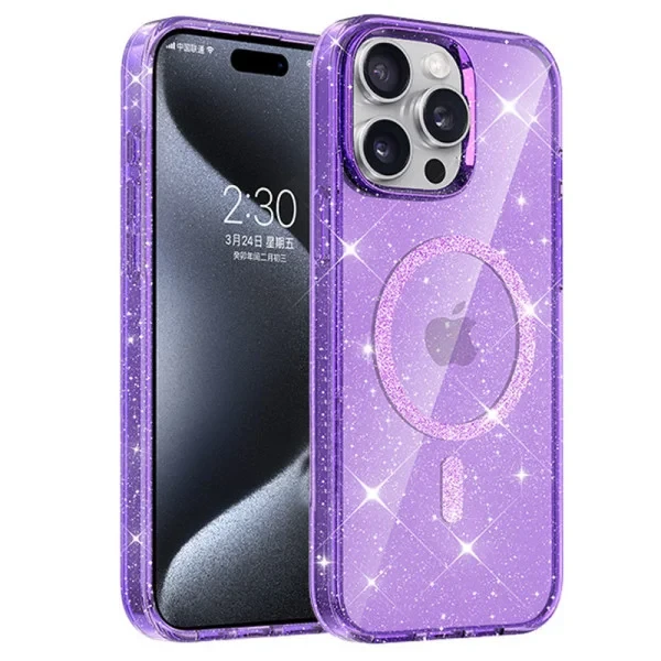 Чохол-накладка EpiK TPU Eclipse Sparkle (MagFit) для Apple iPhone 15 Pro (6.1) Purple, фото 1