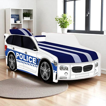 Ліжко машина ПОЛІЦІЯ ПРЕМІУМ 1800х800 КОМПЛЕКТ з матрацом