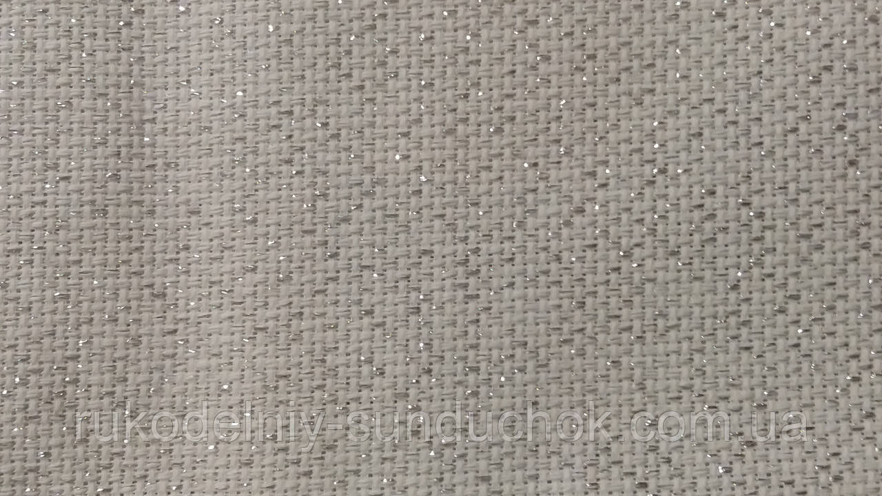 Aida Zweigart 18 ct. Fein-Aida Lurex 3793/17 Silver Flecked White(белая с серебристым люрексом)50*55