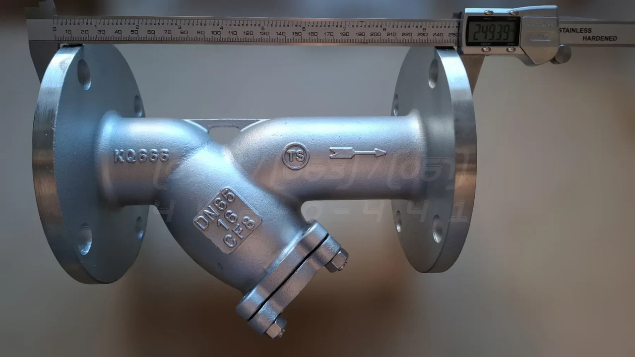 Фільтр сітчастий фланцевий нержавіючий DN65 (2"1/2), н/ж сталь AISI304 (CF8), PN16, до 200°C, Y-подібний