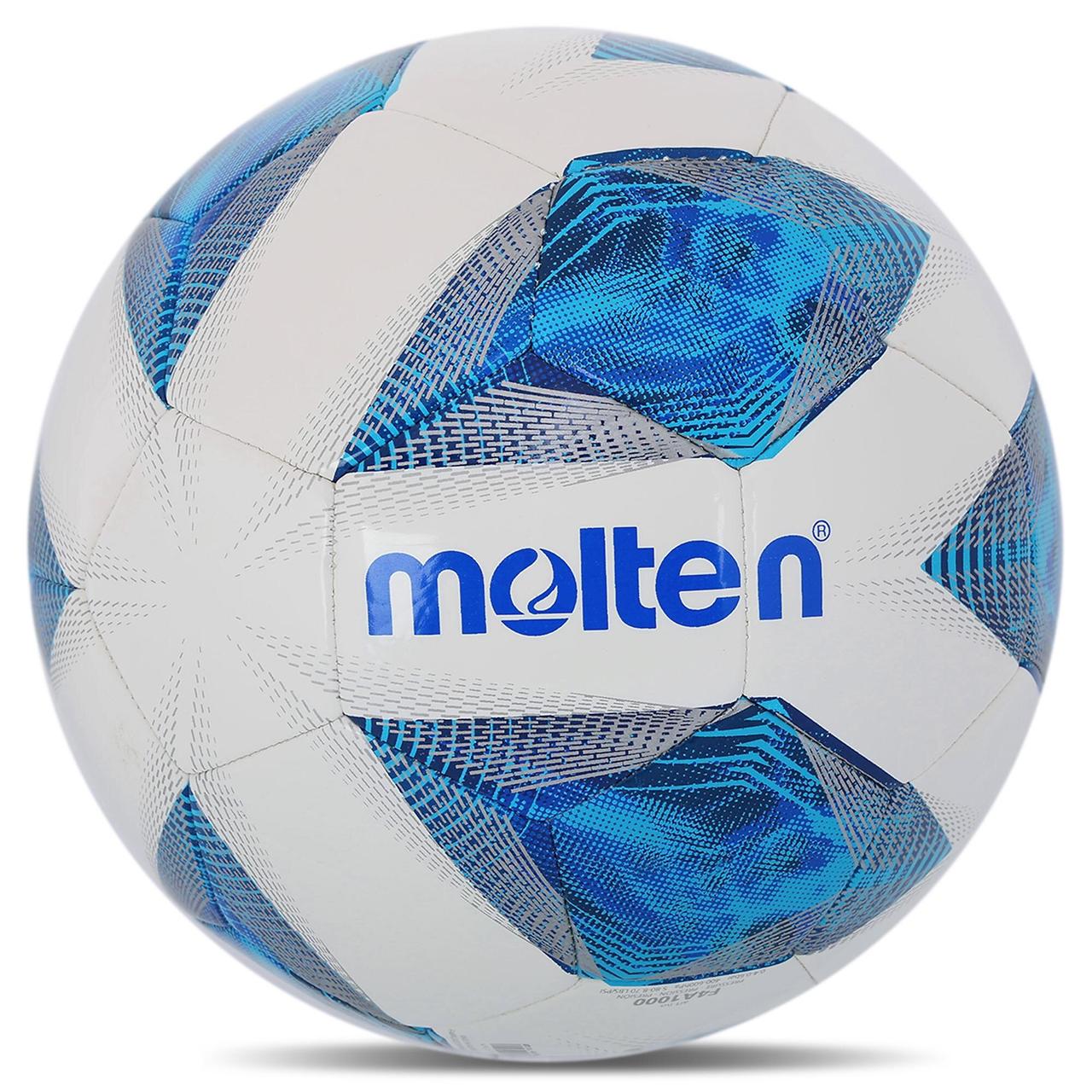 М'яч для футболу Molten F4A1000 біло-синій (розмір 4), фото 1