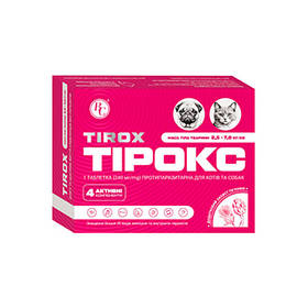 Таблетки від глистів ВетСинтез ТІРОКС 240мг для собак та котів 2,5-7,0кг