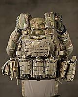 Тактична плитоноска мультикам Asdag швидке скидання, військова плитоноска мультикам nvx wti pih