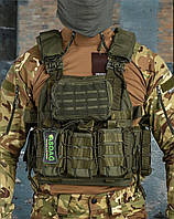 Тактична плитоноска олива Asdag швидке скидання cordura, Військова плитоноска Asdag олива nvx wti pih