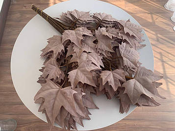 Штучна гілка листя клена Преміум класу, 12 шт. Штучні листи для декору, Листя для декору, Висота 70 см