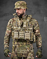 Військова плитоноска мультикам single sword, Тактична плитоноска мультикам з підсумками та напашником та рюкзаком, nvx wti pih