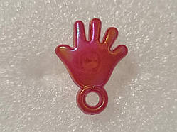 Долонька, підвіска, колір - червоний, 10*18 мм