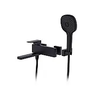 Змішувач для ванни FAOP A3209-6 з плоским виливом 192 мм чорний