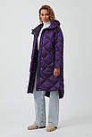 Довгий стьобаний жіночий пуховик Finn Flare FAB11052-807 фіолетовий XS, фото 2