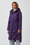 Довгий стьобаний жіночий пуховик Finn Flare FAB11052-807 фіолетовий XS, фото 3