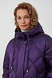 Довгий стьобаний жіночий пуховик Finn Flare FAB11052-807 фіолетовий XS, фото 5