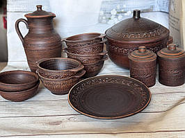 Глиняний набір посуду Тепло традицій на 6 персон