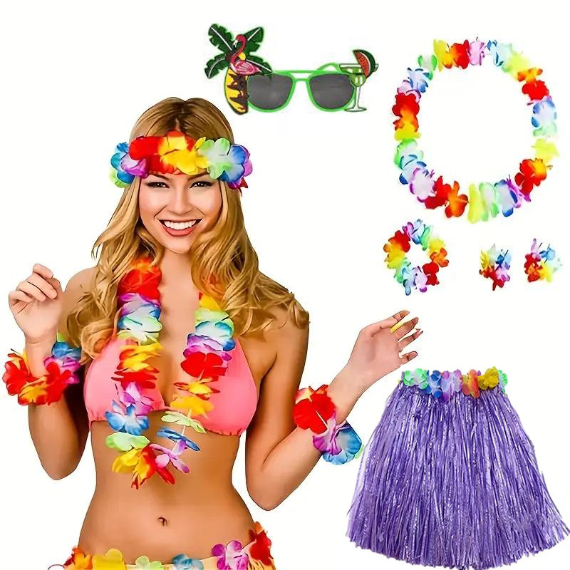 Гавайський костюм із леями, спідницею. окулярами, фото 1