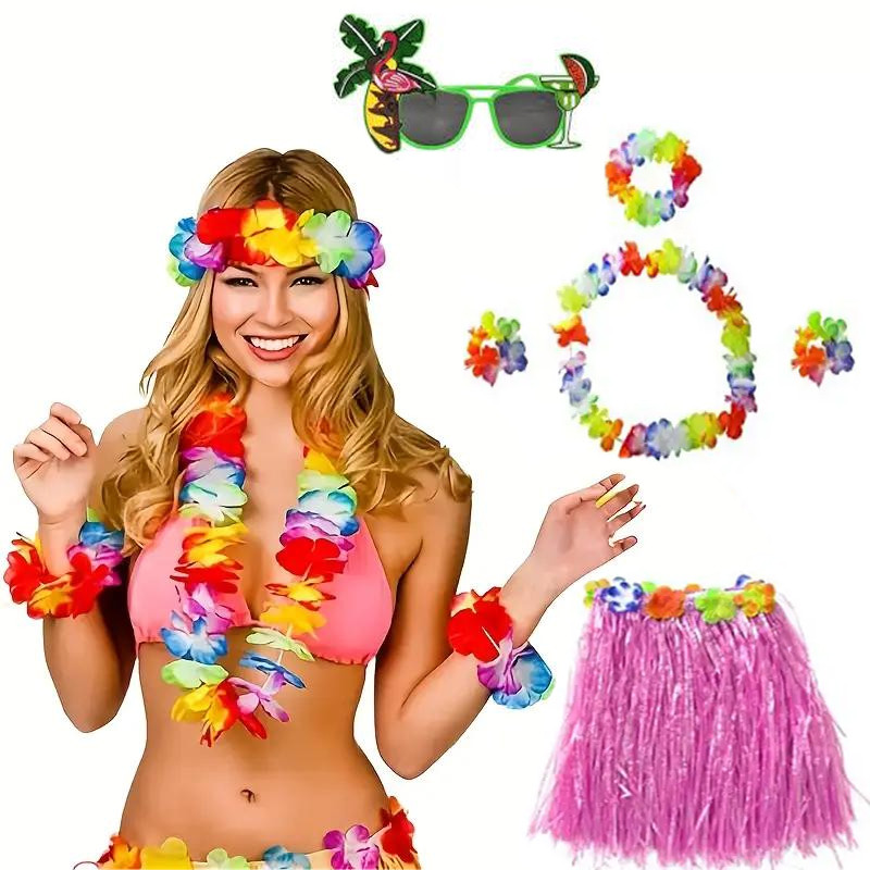 Гавайський костюм із леями, спідницею. окулярами, фото 1