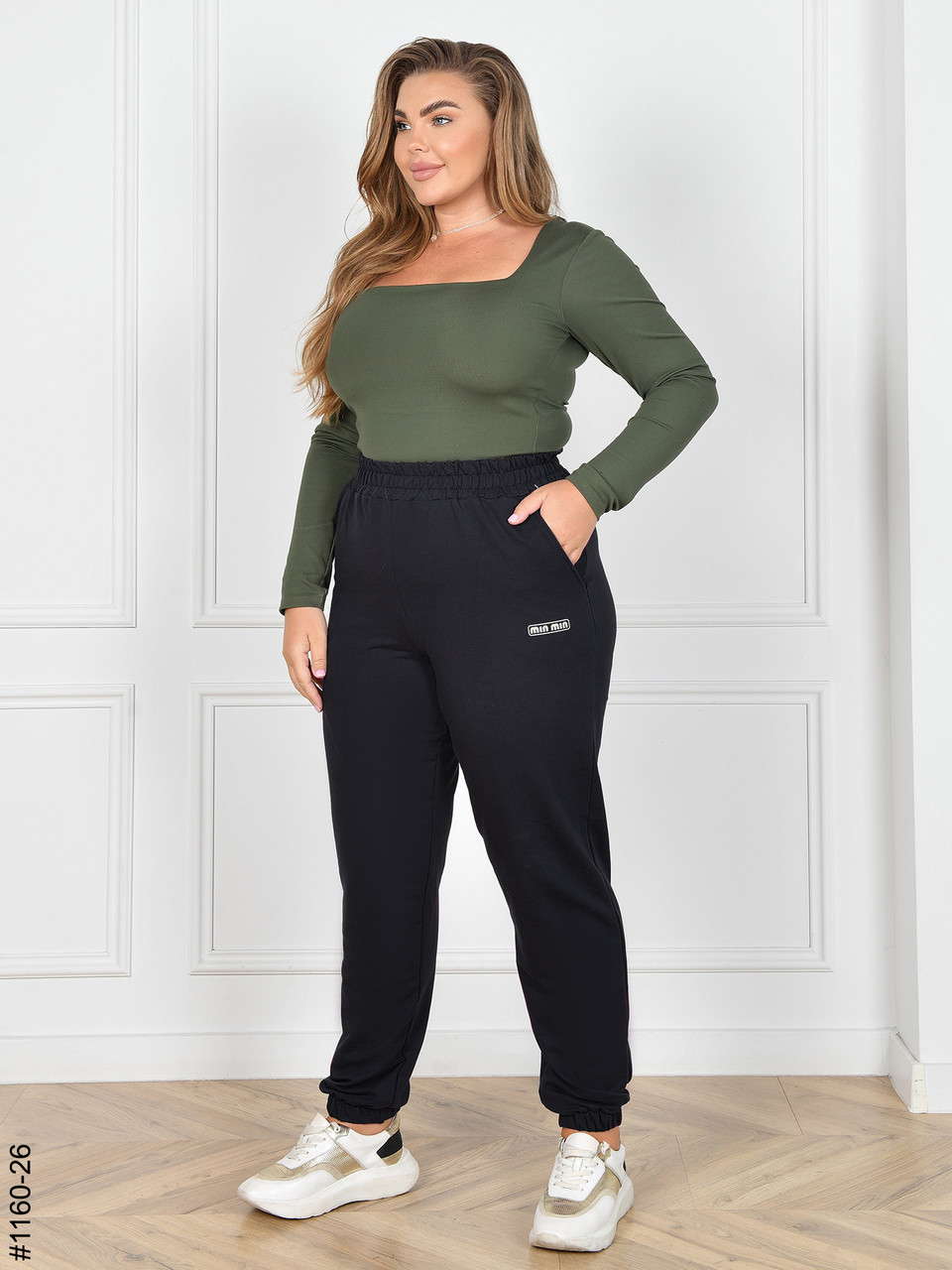 1160-26 Спортивні штани жіночі турецька двунитка батал (4 од: 54,56,58,60), фото 1