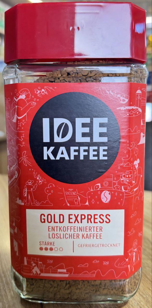 Кава розчинна БЕЗ КОФЕЇНУ Idee Kaffee Gold Express Entkoffeiniert 200 г (IDEE DECAF) Німеччина