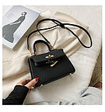 Жіноча сумка крос-боді 9040 на ремінці чорна, фото 3