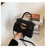 Жіноча сумка крос-боді 9040 на ремінці чорна, фото 4