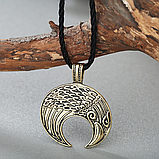 Кулон ворон Лунула лунниця підвіска у вигляді ворона слов'янський язичницький амулет оберіг, фото 2