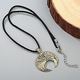 Кулон ворон Лунула лунниця підвіска у вигляді ворона слов'янський язичницький амулет оберіг, фото 3