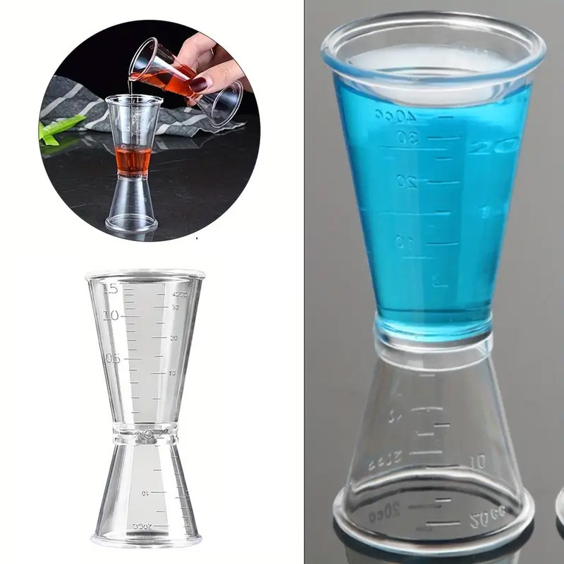 Джигер мірна склянка 40/20 мл для бармена пластиковий, мірник для бару