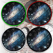 Настінні круглі годинники D 30 см на 1 АА батарейці з малюнком космосу 572-19 Годинник у будинок, фото 2