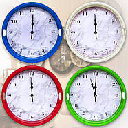 Настінні круглі годинники D 22 см на 1 АА батарейці з малюнком мармуру B08-3 Годинник у будинок, фото 3