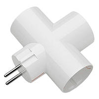 Розгалужувач на 3 гнізда із заземленням Electrum Білий (C-SSS-0696)