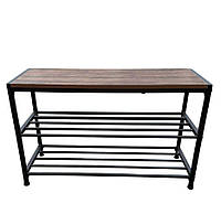 Стелаж поличка для взуття металева (2 полички) 49.5х30х79.5 см